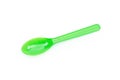 Green plastic spoon isolated on white background Royalty Free Stock Photo