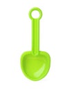 Green plastic toy shovel isolated on white Royalty Free Stock Photo