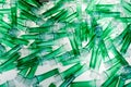 Green plastic tubes