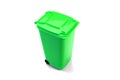 Green Plastic Waste Container Or Wheelie Bin, Isolated On White Royalty Free Stock Photo