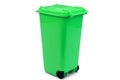 Green Plastic Waste Container Or Wheelie Bin, Isolated On White Royalty Free Stock Photo