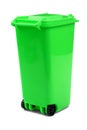 Green Plastic Waste Container Or Wheelie Bin, Isolated On White Royalty Free Stock Photo