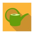 Green plastic watering can for watering flowers in the garden.Farm and gardening single icon in flat style vector symbol Royalty Free Stock Photo