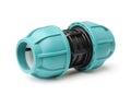 Green plastic waterstop hose connector Royalty Free Stock Photo