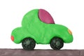 Green plasticine car