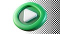 Green play button, media play, video play, play icon, media control, playback button png transparent image Generative AI Royalty Free Stock Photo