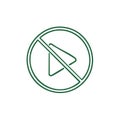 Green Play Button Symbol With Diagonal Line Indicating No Playback or Media Restriction Royalty Free Stock Photo