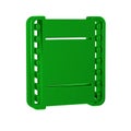 Green Play video icon isolated on transparent background. Film strip sign.