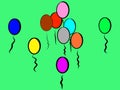 Green Playful Colorful Balloons to Smile About; It`s like Grass