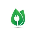 Green Plug Power. Eco energy concept icon