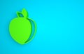 Green Plum fruit icon isolated on blue background. Minimalism concept. 3D render illustration