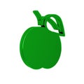 Green Plum fruit icon isolated on transparent background.