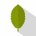 Green plum leaf icon, flat style