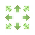 Green points in the shape of arrows in 8/eight different directions