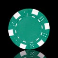 Green poker chip