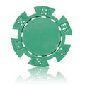 Green poker chip