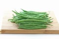 Green Pole Beans on Bamboo Chopping Board Royalty Free Stock Photo