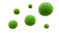 Green pollen particles, 3d illustration