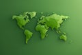 green polygon Earth map digital nature background generative ai