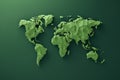 green polygon Earth map digital nature background generative ai