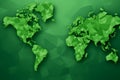 green polygon Earth map digital nature background generative ai