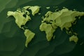 green polygon Earth map digital nature background generative ai