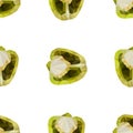 Green Polygonal Sweet pepper. Royalty Free Stock Photo