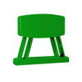 Green Pommel horse icon isolated on transparent background. Sports equipment for jumping and gymnastics.