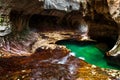 Green pond in the cave Royalty Free Stock Photo