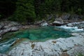 Green Pool in McDonald Creek Royalty Free Stock Photo