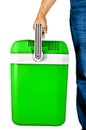 Green portable cooler for travel