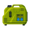 Green Portable Power Generator, Electrical Engine Equipment Vector Illustration Royalty Free Stock Photo