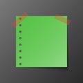 Green post note paper with shadow Royalty Free Stock Photo