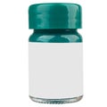 Green poster paint bottle on white Royalty Free Stock Photo