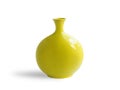 Green pottery vase, ceramic jug isolated on white background Royalty Free Stock Photo