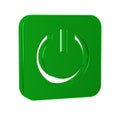 Green Power button icon isolated on transparent background. Start sign. Royalty Free Stock Photo