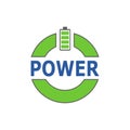 Green Power button Logo design Royalty Free Stock Photo