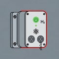 A green power button is positioned at the top, labeled H indicating hydrogen Royalty Free Stock Photo