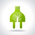 Green power idea with tree