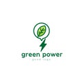Green Power Nature Leaf Logo Design Royalty Free Stock Photo