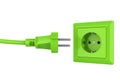 Green Power Plug and Socket Isolated Royalty Free Stock Photo