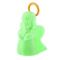 Green prayer baby angel with golden halo