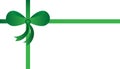 Green present bow with ribbon, vector illustration Royalty Free Stock Photo