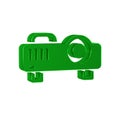 Green Presentation, movie, film, media projector icon isolated on transparent background.