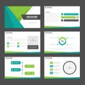 Green presentation templates Infographic elements flat design set for brochure flyer leaflet