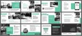 Green presentation templates for slide infographics elements background. Use for business annual report, flyer design, corporate Royalty Free Stock Photo