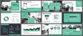 Green presentation templates for slide infographics elements background. Use for business annual report, flyer design, corporate Royalty Free Stock Photo