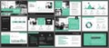 Green presentation templates for slide infographics elements background. Use for business annual report, flyer design, corporate Royalty Free Stock Photo