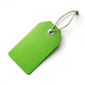 Green price tag with string Royalty Free Stock Photo