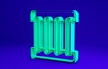 Green Prison window icon isolated on blue background. Minimalism concept. 3d illustration 3D render